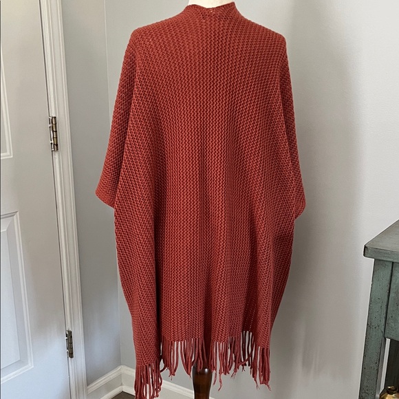 Rust Fringe Open-Front Sweater - Picture 2 of 4